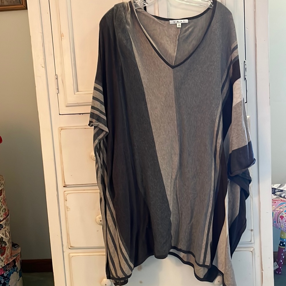 Knit panel poncho by Cabi